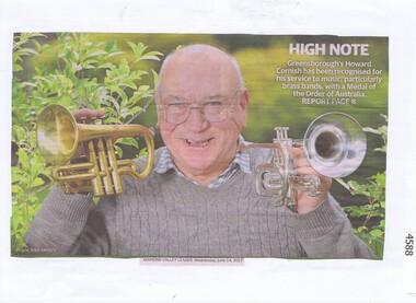 Newspaper Clipping, High note ; and, Humbled by Queen's birthday fanfare, 14/06/2017