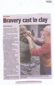 Newspaper Clipping, Diamond Valley Leader, Bravery cast in clay, 28/06/2017