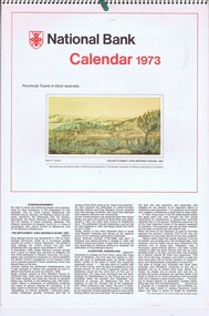Calendar, National Australia Bank, National Australia Bank Calendars, 1972-1999