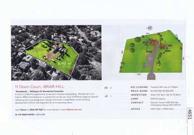 Newspaper Clipping, The Weekly Review, 'Woodlands': 11 Doon Court Briar Hill, 05/07/2017