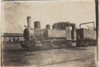 Photograph - Digital image, Burnt out Turkish train, 1918_