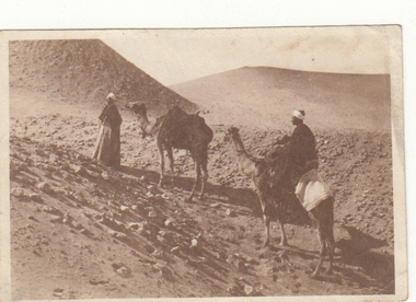 Photograph - Digital image, Charles Marshall et al, Camel rides at the pyramids, 1918_