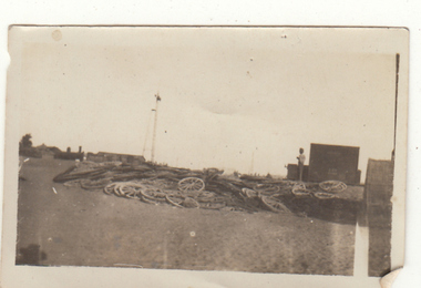 Photograph - Digital image, Charles Marshall et al, Pile of discarded artillery and wagon wheels, 1917-1918