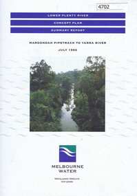 Pamphlet, Lower Plenty River concept plan, summary report: Maroondah Pipetrack to Yarra River, 1992_07