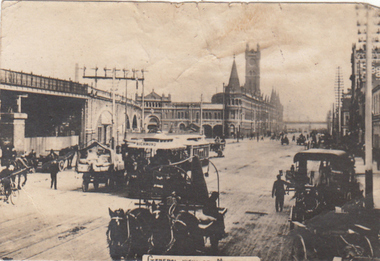 Photograph - Digital image, Charles Marshall et al, Street scene, Melbourne, 1910_