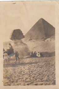 Photograph - Digital image, Charles Marshall et al, Tourists at the Pyramids, Giza, 1917_