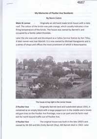 Article, Norm Colvin, My memories of Poulter Ave residents, by Norm Colvin, 28/07/2016
