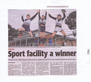 Newspaper Clipping, Diamond Valley Leader, Telfer Sport facility a winner, 19/07/2017