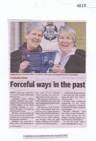 Newspaper Clipping, Diamond Valley Leader, Forceful ways in the past, 23/08/2017