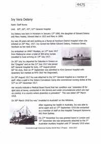 Article, Greensborough Historical Society et al, Ivy Vera Delany, 1914-1918