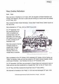 Article, Greensborough Historical Society et al, Mary Eveline Nicholson, 1914-1918
