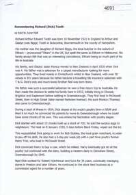 Oral History, June Hall, Remembering Richard (Dick) Tooth, as told to June Hall [by the Tooth Family], 1932_