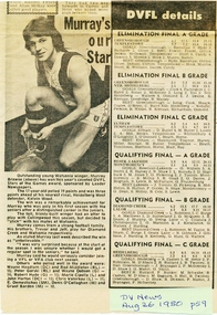 Newspaper Clipping, Diamond Valley Leader, DVFL details, 26/08/1980