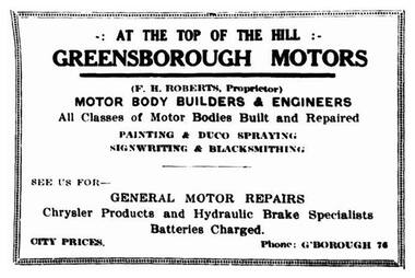 Advertisement - Digital image, Greensborough Motors, 01/03/1935