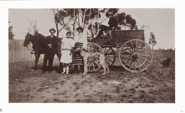 Photograph - Digital Image, Thomas Black and his mobile butcher's, 1930s