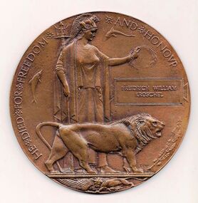 Photograph - Digital Image, Marilyn Smith, Frederich William Kroschel - war medal, 1914-1918