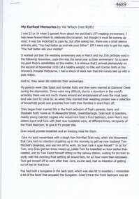 Memoir, My earliest memories, by Val Wilson (nee Rolfs), 06/04/2014