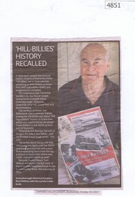 Newspaper Clipping, Diamond Valley Leader, 'Hill-Billies' History Recalled, 25/10/2017