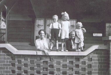 Photograph - Digital Image, Wyn Partington and family at Coburg home, 1940c