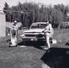 Photograph - Digital Image, Marg Scott, Margaret Hassett in the backyard, 1967, 1967_