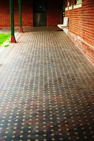 Photograph - Digital image, Marilyn Smith, Mont Park: Central Block [tiled verandah], 30/07/2017