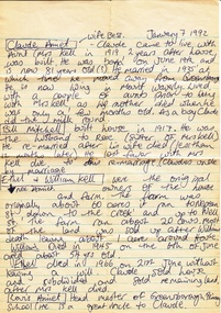 Notes - Digital Image, Cherel Sartori, Notes on conversation with Claude Amiet 1992, 1992_