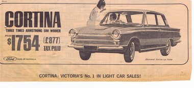 Advertisement - Digital image, Cortina car, 1966_