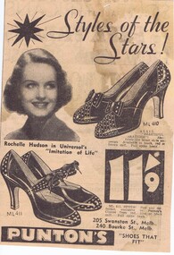 Advertisement - Digital image, The Herald, Punton's Shoes, 12/09/1935