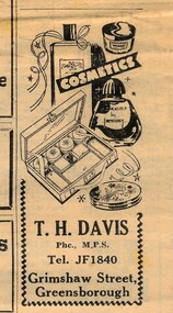 Advertisement - Digital image, Diamond Valley Local, Davis Chemist Greensborough, 15/12/1954
