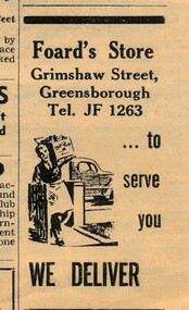 Advertisement - Digital image, Diamond Valley Local, Foard's Store, 15/12/1954