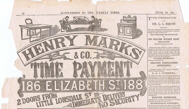 Advertisement - Digital image, Henry Marks, 29/06/1888