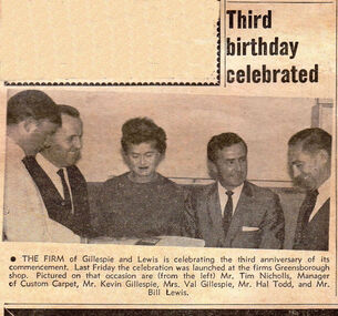 Newspaper Clipping - Digital Image, Third birthday celebrated: Gillespie and Lewis 1967, 21/11/1967