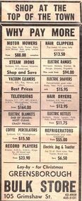 Advertisement - Digital image, Diamond Valley News, Greensborough Bulk Store 1967, 21/11/1967