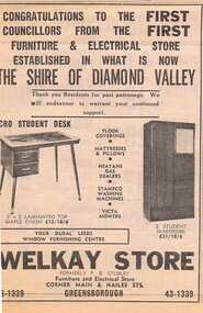 Advertisement - Digital image, Diamond Valley News, Welkay Store, 1964, 29/09/1964