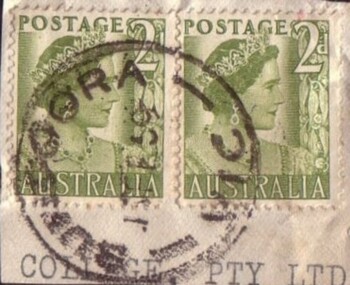 Postage Stamps - Digital Image, Australian postage stamps, 2 penny, 1959, 1959_