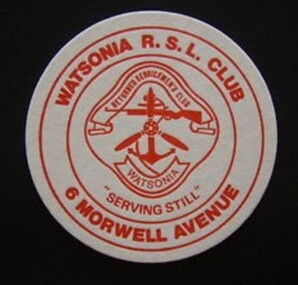 Photograph - Coaster - Digital Image, Watsonia RSL coaster, 1990, 1990s