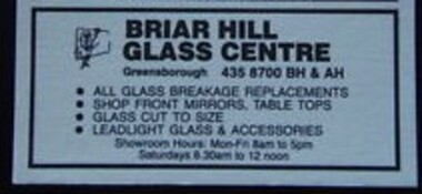 Advertisement - Digital image, Briar Hill Glass, 1960s