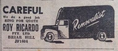 Advertisement - Digital image, Roy Ricardo, Briar Hill, 1970s, 1970s