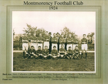 Photograph - Digital Image, Montmorency Football Club, Montmorency Football Club 1924, 1924_