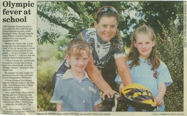 Newspaper clipping (digital image), Olympic fever at school - Anna Wilson at Briar Hill Primary School BH4341, 15/03/2000