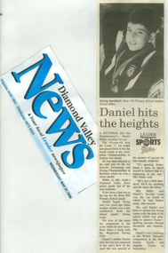 Newspaper Clipping - Digital Image, Daniel hits the heights - Briar Hill Primary School BH4341, 27/05/1998