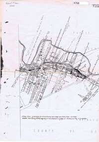 Map, Greensborough Map with Rail Line Plan, 1970s