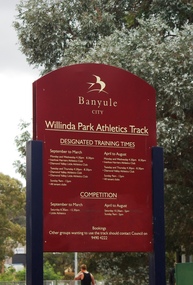 Photograph - Digital Image, Marilyn Smith, Willinda Park Sign, 06/11/2017