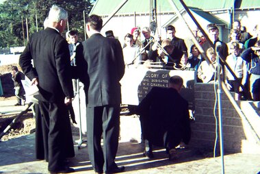 Photograph - Digital Image, Ken Wandin, All Saints Anglican Church Greensborough. Laying foundation stone 1966, 07/05/1966