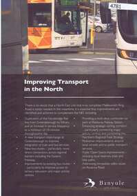Leaflet, Banyule - Improving transport in the north, 2017_