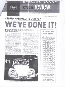 Article, VWA Review, Around -  Australia in 7 days!  We've done it!, 29/10/1962