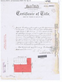 Certificate of Title, Certificate of Title Vol. 3182 Fol. 302, 15/02/1907