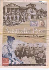 Newspaper, Australia Post celebrating 200 years, 03/03/2009