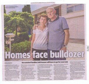 Newspaper Clipping, Diamond Valley Leader, Homes face bulldozer, 29/11/2017