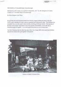 Article and Photograph, Margaret O'Connor et al, The Shop at 19 Greenhill Road Greensborough, by Margaret O'Connor and Dawn Bennetts, 1958o